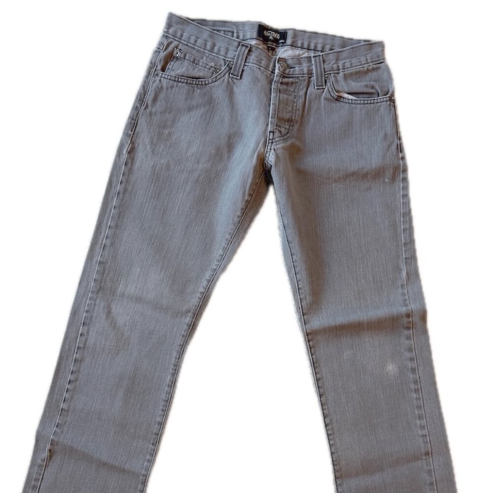 Mens Active Reform Slim Straight Jeans in Gray Sz.30